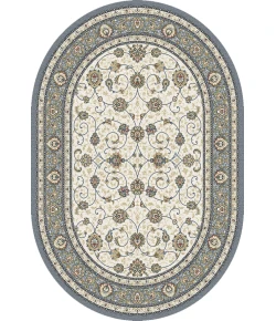 Dynamic Rugs ANCIENT GARDEN Beige/Light Blue 57120 2ft. 7in. x 4ft. 7in. Oval Rug