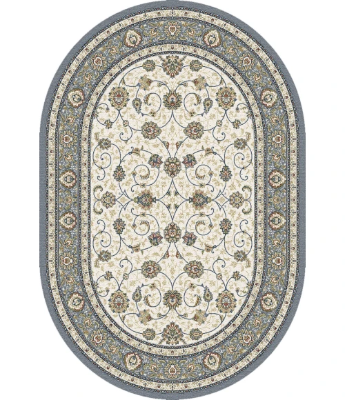 Dynamic Rugs ANCIENT GARDEN Beige/Light Blue 57120 2ft. 7in. x 4ft. 7in. Oval Rug