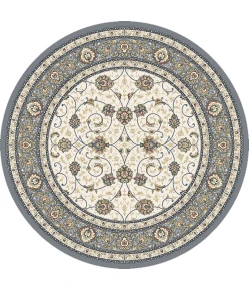 Dynamic Rugs ANCIENT GARDEN Beige/Light Blue 57120 7ft. 10in. Round Rug