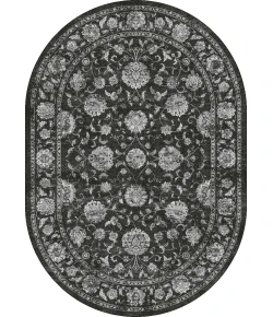 Dynamic Rugs ANCIENT GARDEN Charcoal/Silver 57126 6ft. 7in. x 9ft. 6in. Oval Rug