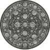 Dynamic Rugs ANCIENT GARDEN Charcoal/Silver 57126 5ft. 3in. Round Rug