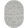 Dynamic Rugs ANCIENT GARDEN Silver/Grey 57126 6ft. 7in. x 9ft. 6in. Oval Rug