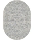 Dynamic Rugs ANCIENT GARDEN Silver/Grey 57126 6ft. 7in. x 9ft. 6in. Oval Rug