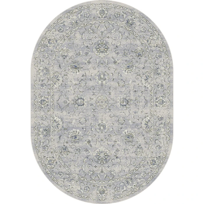 Dynamic Rugs ANCIENT GARDEN Silver/Grey 57126 6ft. 7in. x 9ft. 6in. Oval Rug