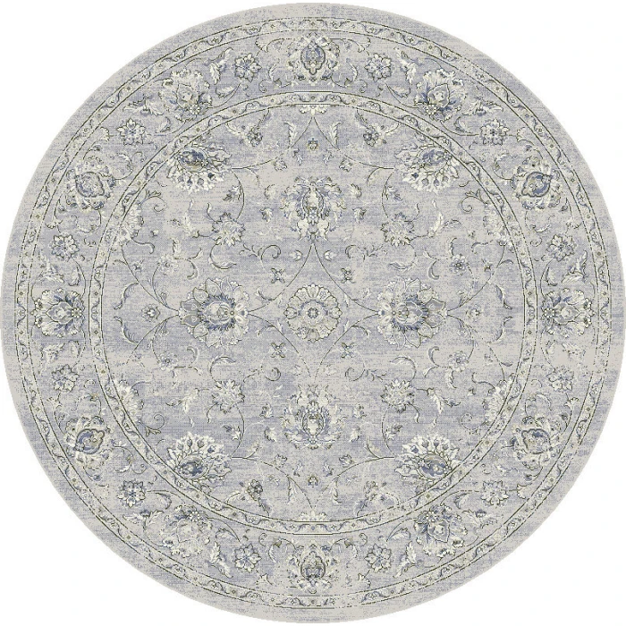 Dynamic Rugs ANCIENT GARDEN Silver/Grey 57126 5ft. 3in. Round Rug