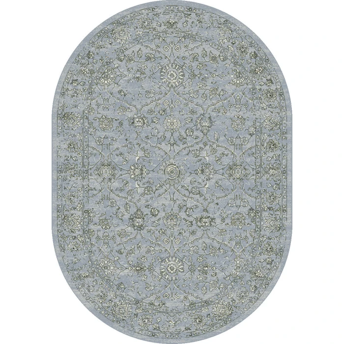 Dynamic Rugs ANCIENT GARDEN Steel Blue/Cream 57136 2ft. 7in. x 4ft. 7in. Oval Rug