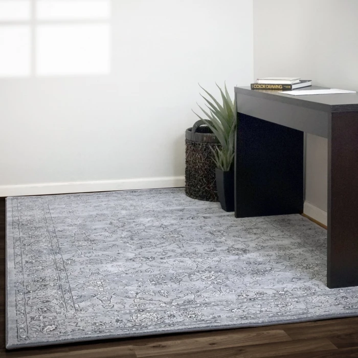 Dynamic Rugs ANCIENT GARDEN Cream/Grey 57136 7ft. 10in. Round Rug