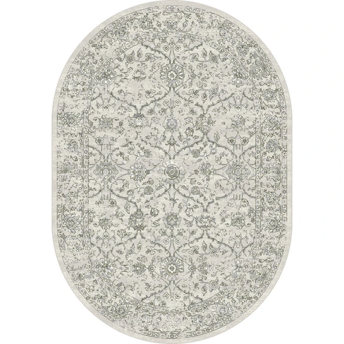 Dynamic Rugs ANCIENT GARDEN Silver/Grey 57136 2ft. 7in. x 4ft. 7in. Oval Rug