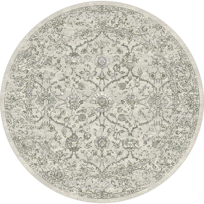 Dynamic Rugs ANCIENT GARDEN Silver/Grey 57136 5ft. 3in. Round Rug