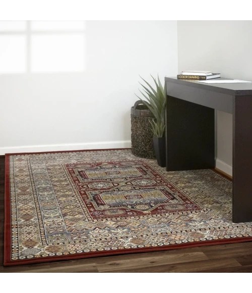 Dynamic Rugs ANCIENT GARDEN Red 57147 2ft. 2in x 11ft. Rect. Rug