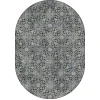 Dynamic Rugs ANCIENT GARDEN Steel Blue 57162 5ft. 3in. x 7ft. 7in. Oval Rug