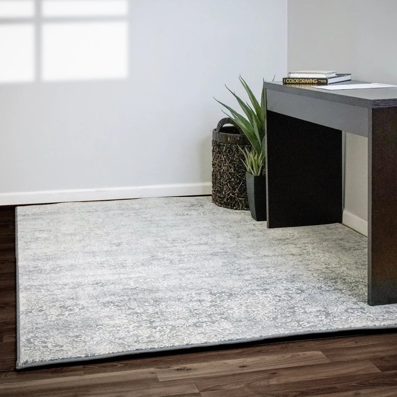 Dynamic Rugs ANCIENT GARDEN Light Blue 57162 2ft. 2in. x 7ft. 7in. Rect. Rug