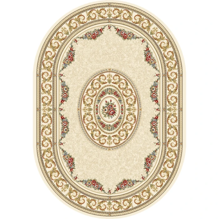 Dynamic Rugs ANCIENT GARDEN Ivory 57226 2ft. 7in. x 4ft. 7in. Oval Rug