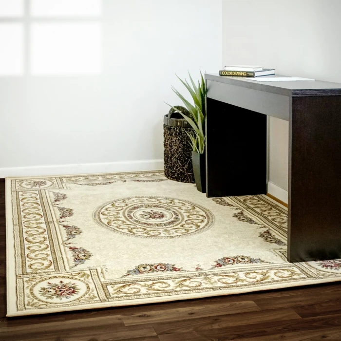 Dynamic Rugs ANCIENT GARDEN Ivory 57226 7ft. 10in. x 10ft. 10in. Rect. Rug