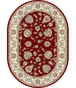 Dynamic Rugs ANCIENT GARDEN Red/Ivory 57365 6ft. 7in. x 9ft. 6in. Oval Rug