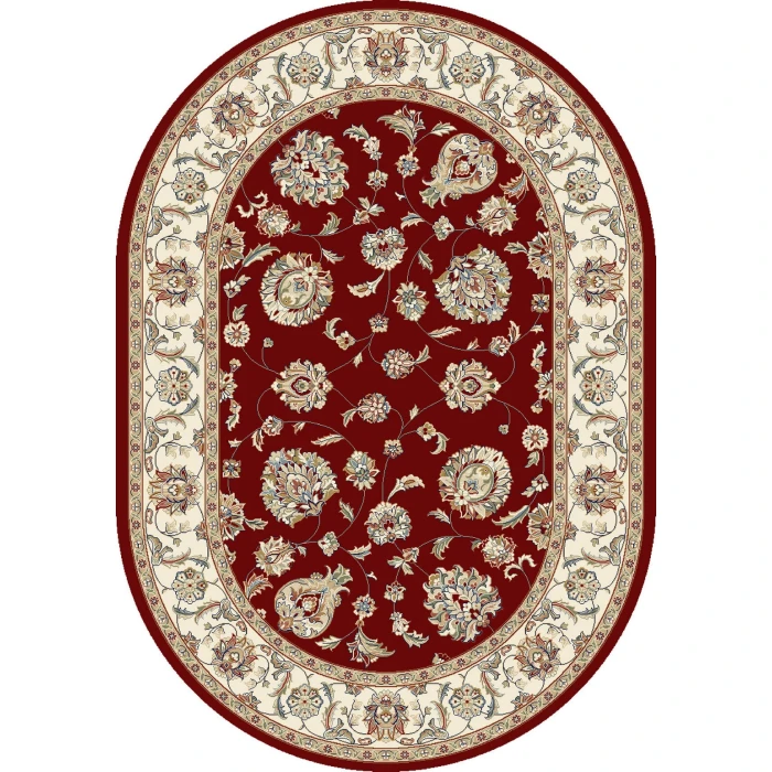 Dynamic Rugs ANCIENT GARDEN Red/Ivory 57365 5ft. 3in. x 7ft. 7in. Oval Rug