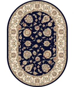 Dynamic Rugs ANCIENT GARDEN Blue/Ivory 57365 6ft. 7in. x 9ft. 6in. Oval Rug
