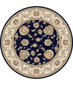 Dynamic Rugs ANCIENT GARDEN Blue/Ivory 57365 5ft. 3in. Round Rug