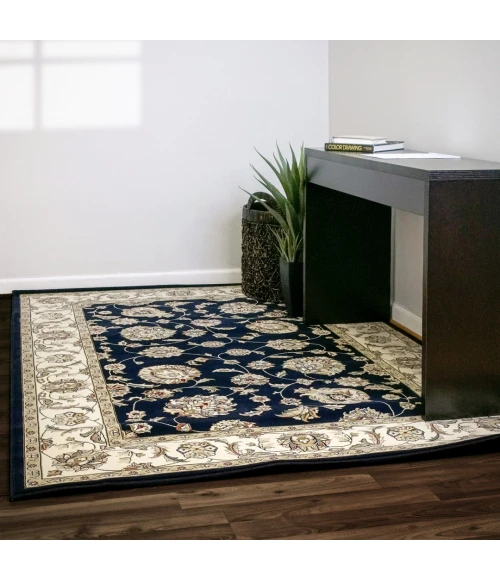 Dynamic Rugs ANCIENT GARDEN Blue/Ivory 57365 5ft. 3in. x 7ft. 7in. Rect. Rug