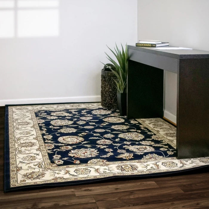 Dynamic Rugs ANCIENT GARDEN Blue/Ivory 57365 2ft. 2in. x 7ft. 7in. Rect. Rug