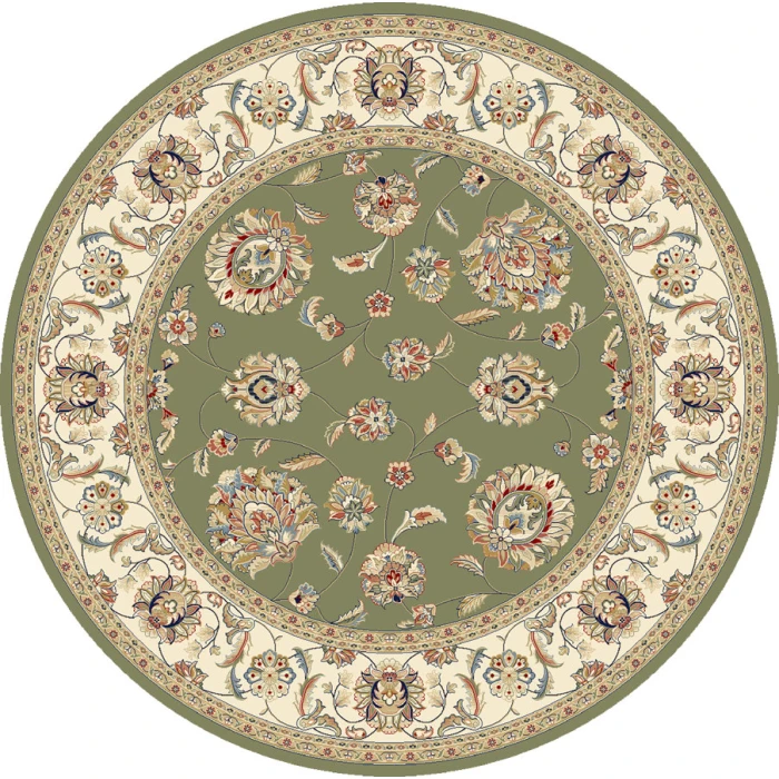 Dynamic Rugs ANCIENT GARDEN Green/Ivory 57365 5ft. 3in. Round Rug