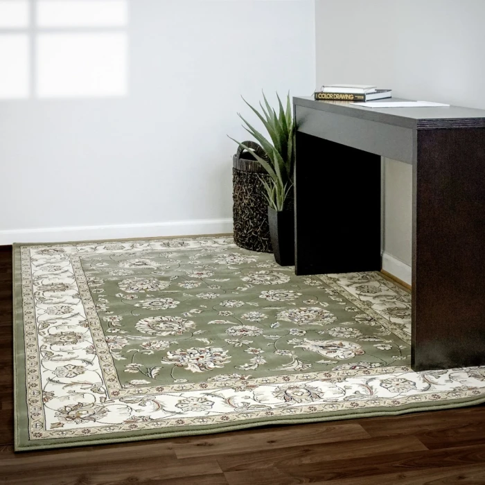 Dynamic Rugs ANCIENT GARDEN Green/Ivory 57365 7ft. 10in. x 10ft. 10in. Rect. Rug