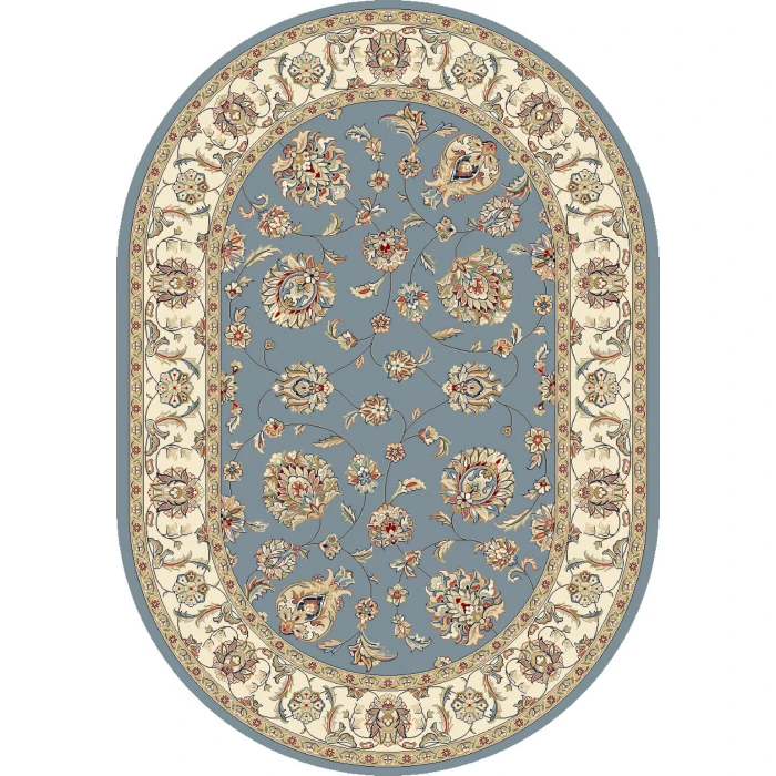 Dynamic Rugs ANCIENT GARDEN Light Blue/Ivory 57365 2ft. 7in. x 4ft. 7in. Oval Rug