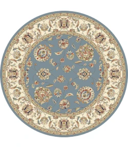 Dynamic Rugs ANCIENT GARDEN Light Blue/Ivory 57365 7ft. 10in. Round Rug