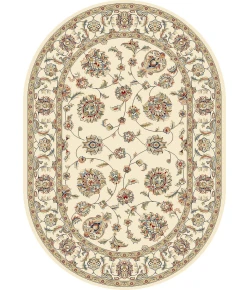 Dynamic Rugs ANCIENT GARDEN Ivory 57365 5ft. 3in. x 7ft. 7in. Oval Rug