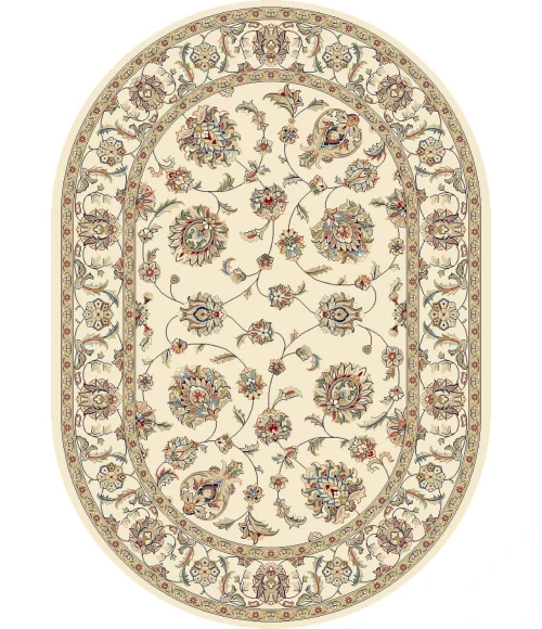 Dynamic Rugs ANCIENT GARDEN Ivory 57365 5ft. 3in. x 7ft. 7in. Oval Rug