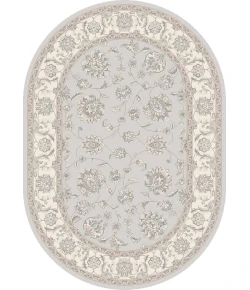 Dynamic Rugs ANCIENT GARDEN Soft Grey/Cream 57365 5ft. 3in. x 7ft. 7in. Oval Rug