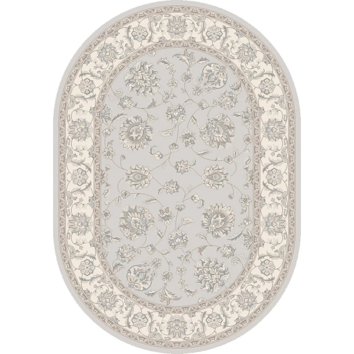 Dynamic Rugs ANCIENT GARDEN Soft Grey/Cream 57365 2ft. 7in. x 4ft. 7in. Oval Rug