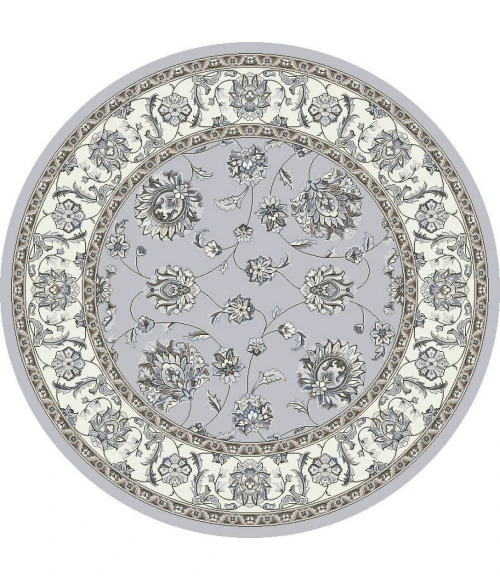 Dynamic Rugs ANCIENT GARDEN Soft Grey/Cream 57365 5ft. 3in. Round Rug