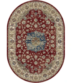 Dynamic Rugs ANCIENT GARDEN Red/Ivory 57559 6ft. 7in. x 9ft. 6in. Oval Rug