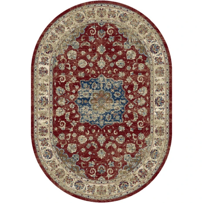 Dynamic Rugs ANCIENT GARDEN Red/Ivory 57559 6ft. 7in. x 9ft. 6in. Oval Rug