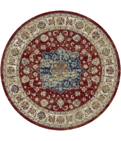 Dynamic Rugs ANCIENT GARDEN Red/Ivory 57559 7ft. 10in. Round Rug