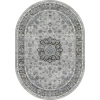Dynamic Rugs ANCIENT GARDEN Silver/Grey 57559 5ft. 3in. x 7ft. 7in. Oval Rug