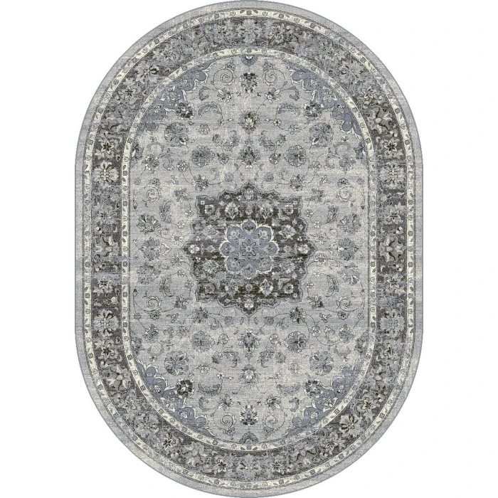 Dynamic Rugs ANCIENT GARDEN Silver/Grey 57559 2ft. 7in. x 4ft. 7in. Oval Rug