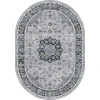Dynamic Rugs ANCIENT GARDEN Silver/Blue 57559 5ft. 3in. x 7ft. 7in. Oval Rug