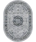 Dynamic Rugs ANCIENT GARDEN Silver/Blue 57559 2ft. 7in. x 4ft. 7in. Oval Rug