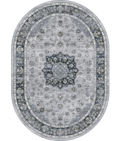 Dynamic Rugs ANCIENT GARDEN Silver/Blue 57559 2ft. 7in. x 4ft. 7in. Oval Rug