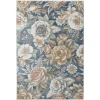 Dynamic Rugs BOTANICA Navy/Beige/Coral 13361 6ft. 6in. x 9ft. Rect. Rug