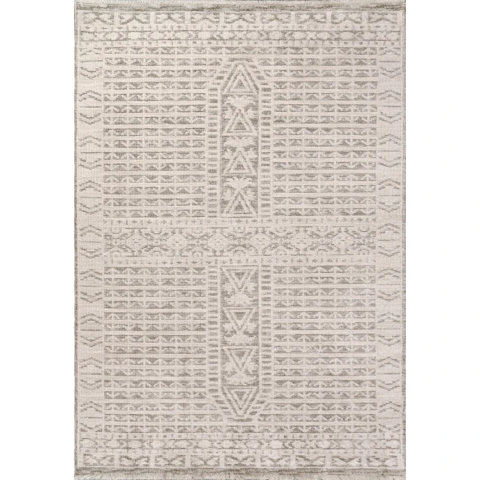 Dynamic Rugs CALYPSO Ivory/Grey 13502 6ft. 7in. x 9ft. Rect. Rug