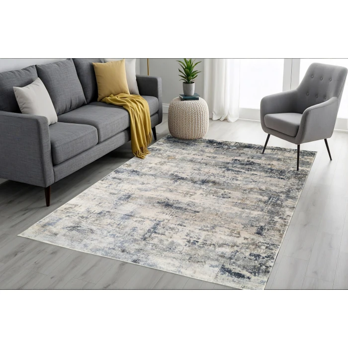 Dynamic Rugs CASTILLA Grey/Blue 3533 6ft. 7in. x 9ft. 6in. Rect. Rug