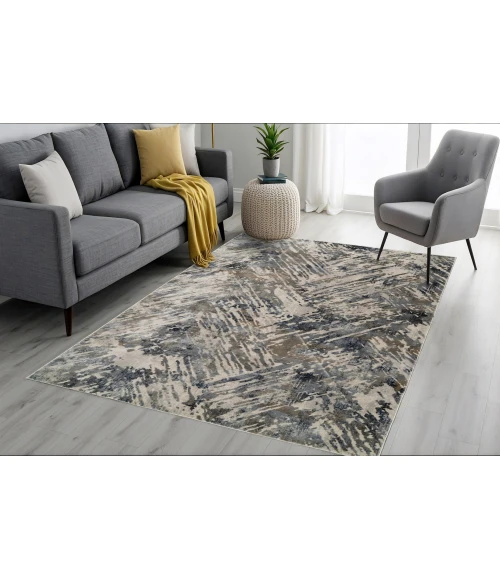 Dynamic Rugs CASTILLA Grey/Blue 3537 7ft. 10in. x 10ft. 10in. Rect. Rug