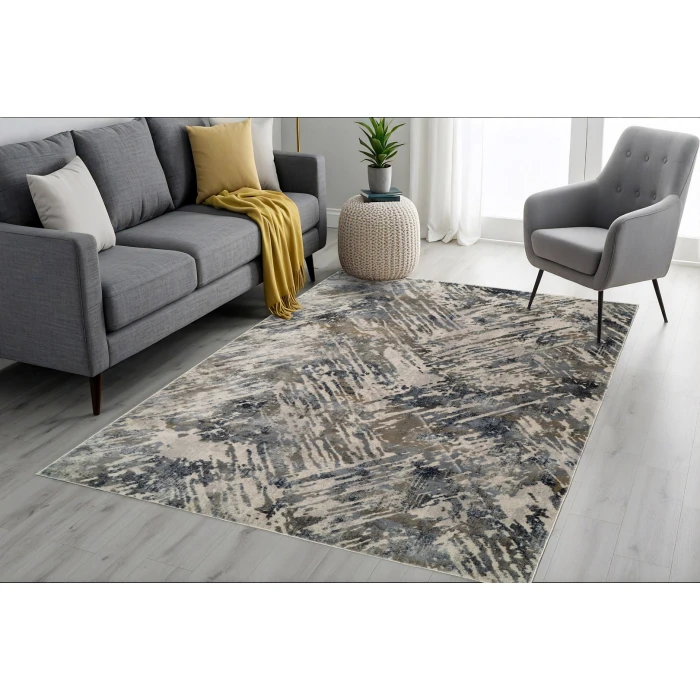 Dynamic Rugs CASTILLA Grey/Blue 3537 7ft. 10in. x 10ft. 10in. Rect. Rug