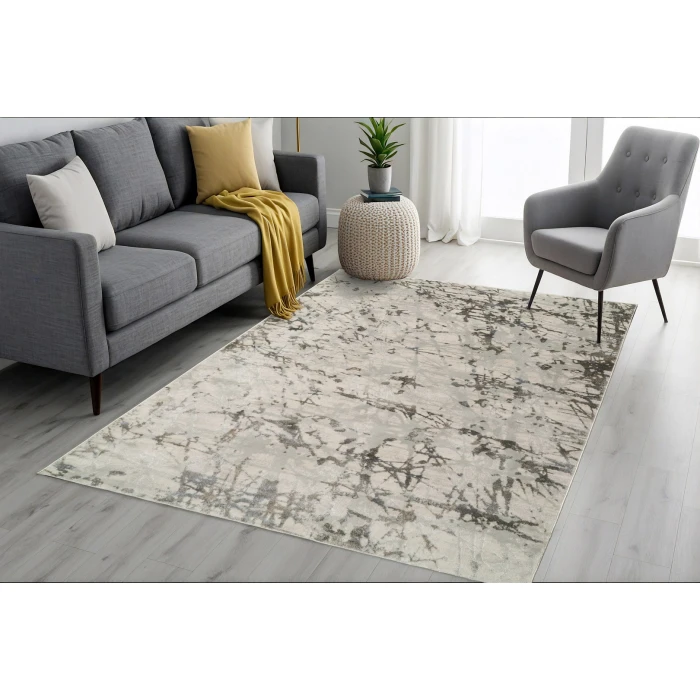 Dynamic Rugs CASTILLA Ivory/Grey 3554 2ft. 2in. x 7ft. 7in. Rect. Rug