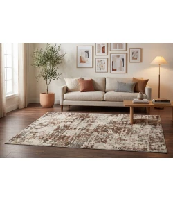 Dynamic Rugs COUTURE Ivory/Copper 52016 2ft. 2in. x 7ft. 7in. Rect. Rug