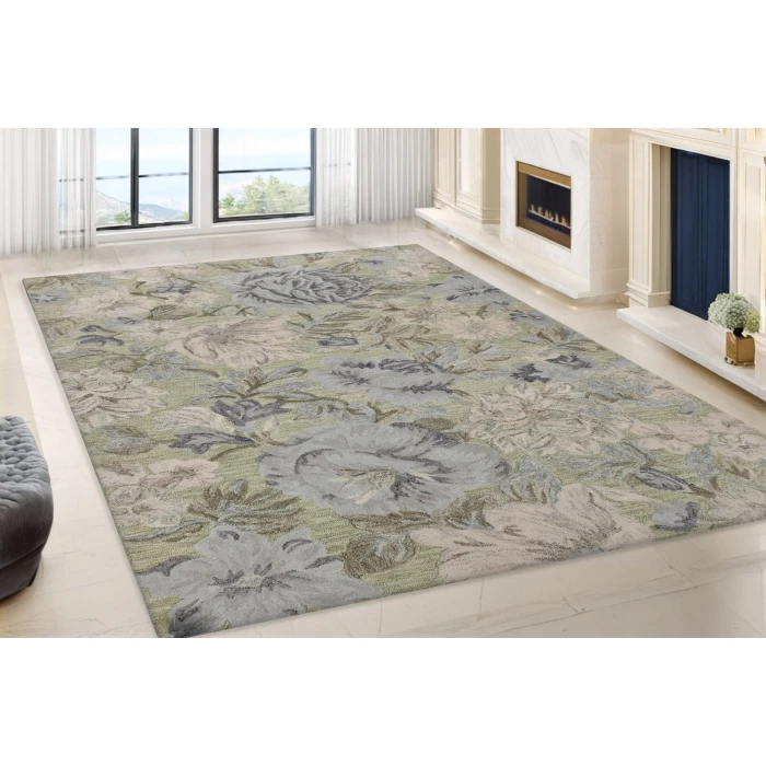 Dynamic Rugs DAISY Light Green/Multi 9091 9ft. x 12ft. Rect. Rug