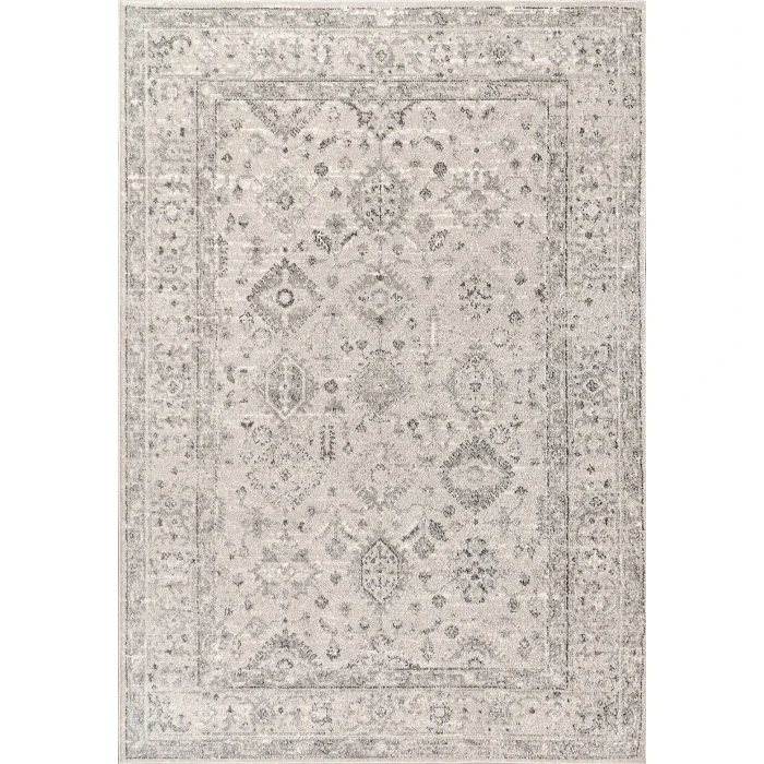 Dynamic Rugs ECLECTIC Cream/Grey 6012 6ft. 7in. x 9ft. 6in. Rect. Rug